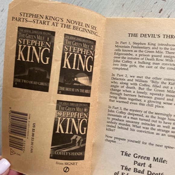 Stephen King - The Green Mile Part 4 - The Bad Desth of Eduard Delacroix - 1996 - Picture 2 of 7